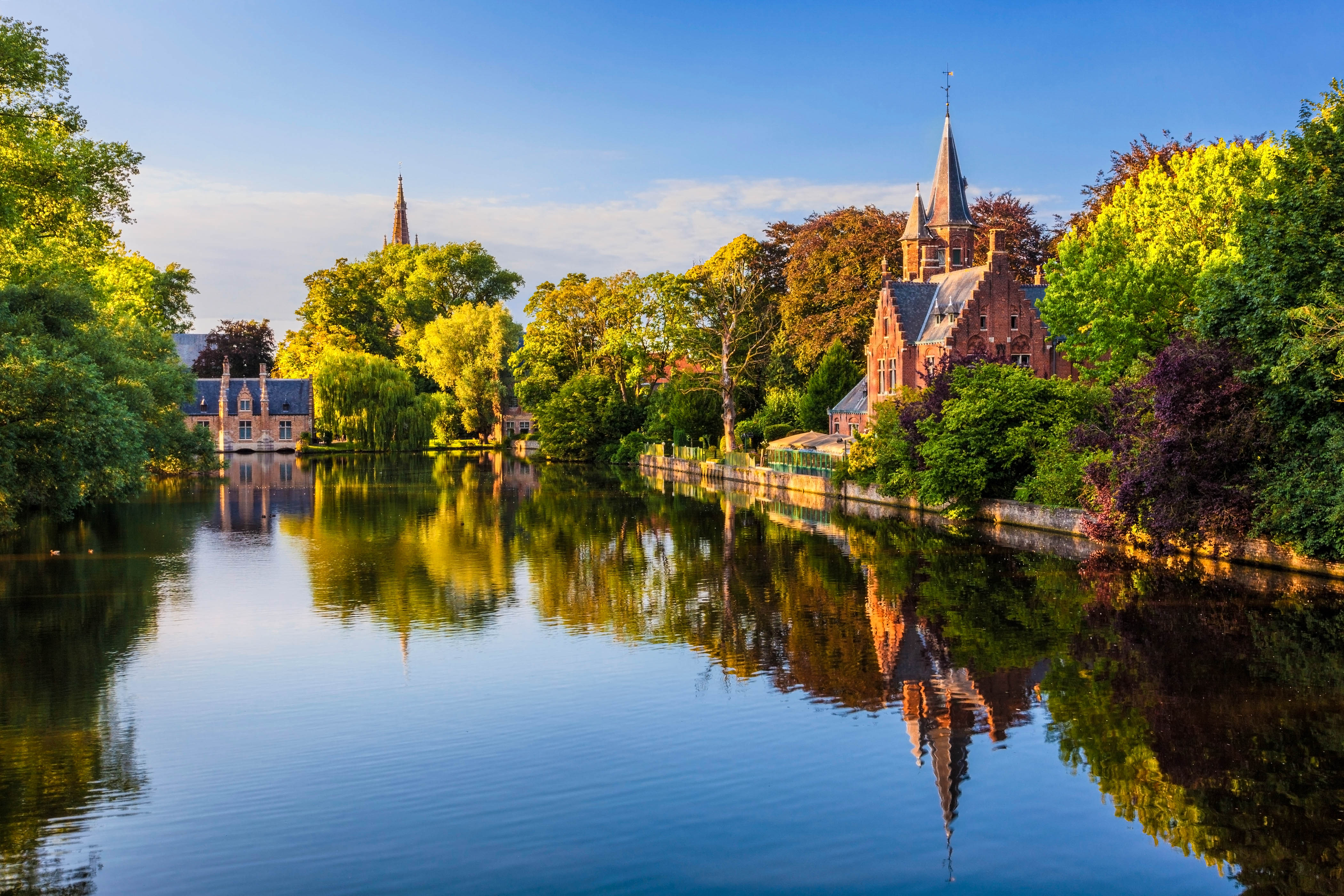 The Minnewater (or Lake of Love), a fairytale scene in historic Bruges